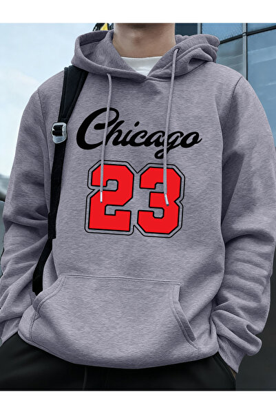 Tarzsokak شيكاغو 23 سترات رياضية فضفاضة للرجال مطبوع عليها حروف بغطاء رأس لار...