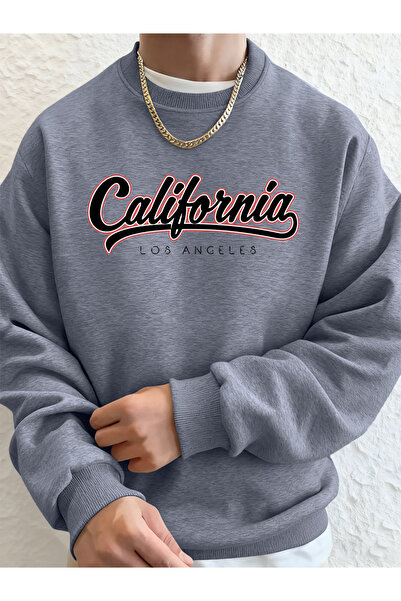 Tarzsokak تي شيرت رجالي مطبوع عليه حروف كاليفورنيا لوس أنجلوس لشتاء صوف الفلي...