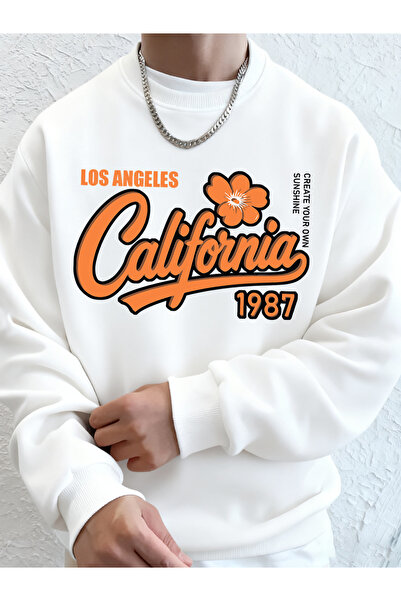 Tarzsokak لوس أنجلوس كاليفورنيا 1987 مطبوع سترة رياضية شتوية فضفاضة بغطاء رأس...