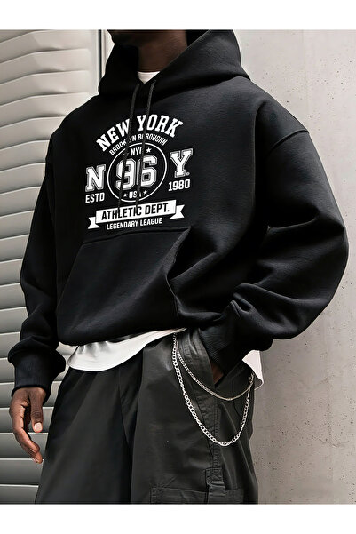 Tarzsokak نيويورك بروكلين بوروين طباعة للرجال خريف صوف الفليس بغطاء رأس قطعة ...