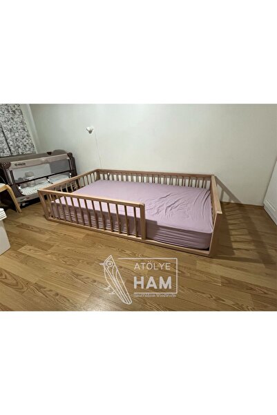 Atölye Ham Montessori Bebek ve Çocuk Yatağı Doğal Kayın Ağacı