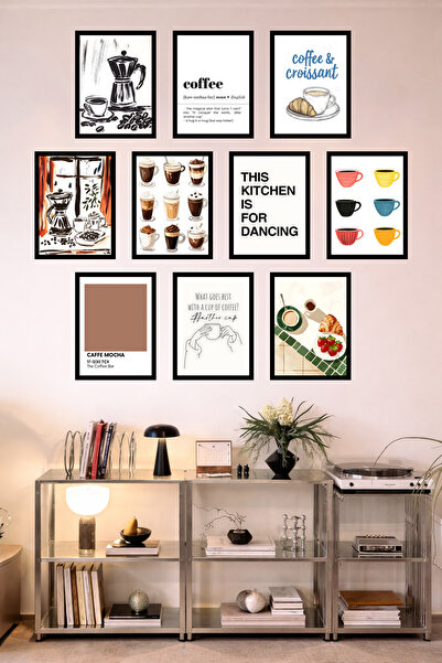 UNT 10-Frame Look Kitchen |   Modern |   Retro Wall Poster Painting Set – 15X...