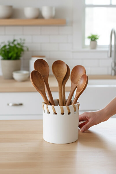 LALEZEN HOME Hale Toprak Series - Decorative Ceramic Cup, Sponge Holder, Spoo...