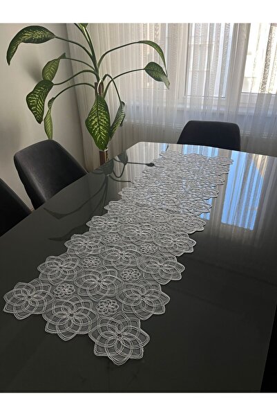 BRL ÇEYİZ HOME French Lace Luxury Tulle Guipure Chic Single Runner 50X140 cm