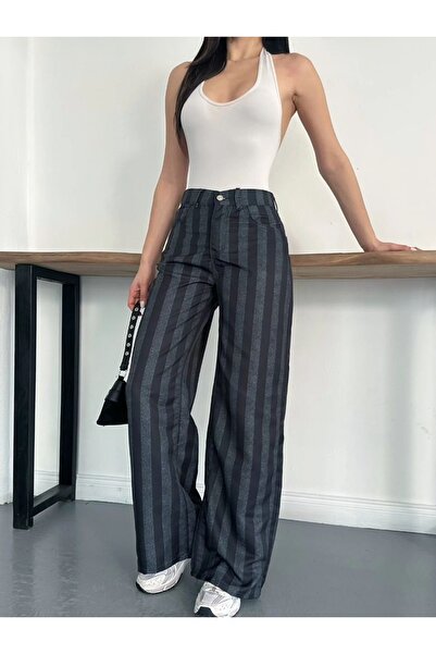 Ekim Store Striped Buttoned Palazzo Pants