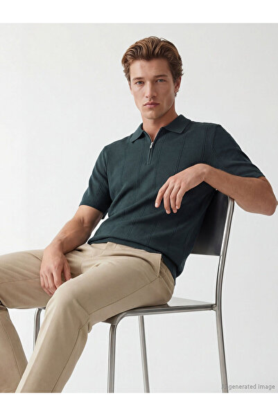 LC Waikiki Ozmarka New Season Polo Neck Short Sleeve Men's Knitwear Sweater