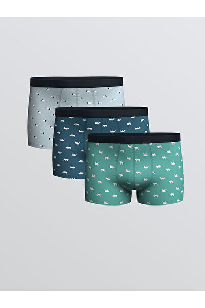 LC Waikiki Standard Fit Cotton Flexible Ανδρικό Boxer 3 τεμαχίων