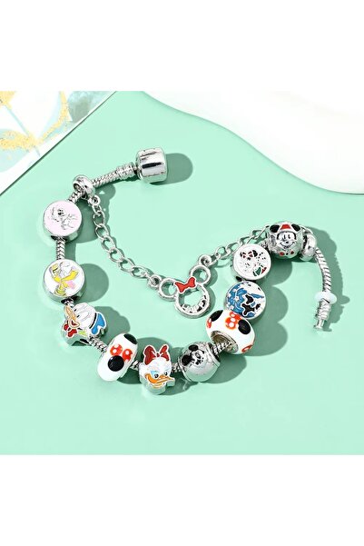 takantakana Disney-mickey ve Minnie Donald Duck Crystal Charmlı Bileklik, Ahş...
