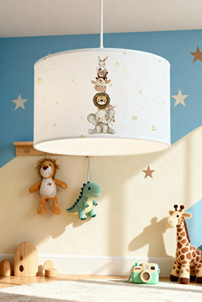 EVPANYA Minik Dostlar Kulesi Desenli Çocuk Odası Avize