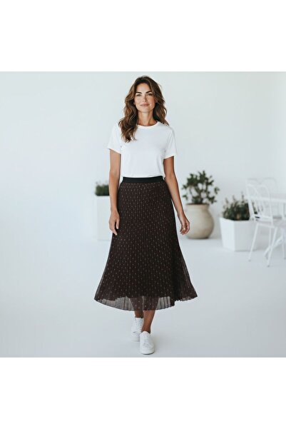 GÖMLEK GALERİSİ Patterned Elastic Waist Chiffon Woven Digital Print Women's S...