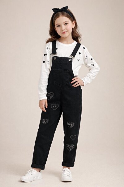 ARMESS kız çocuk siyah tulum,salopet