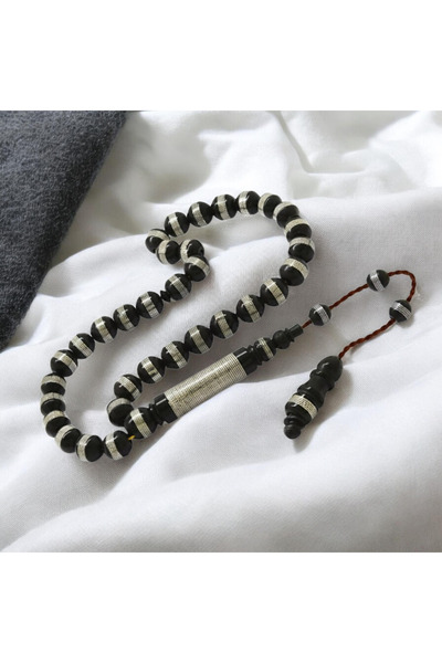 İnan Tesbih Kuka Metal Wrapped Black Color Kuka Prayer Beads