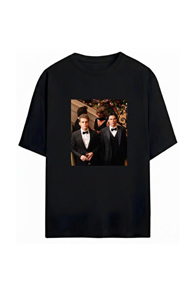 SVART WEAR Tricou oversize unisex cu imprimeu The Vampire Diaries