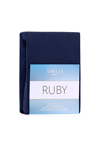 Amelia Home Cotton Stretchy sheet, Ruby, 140 g/m2, 220x200x30 cm, indigo