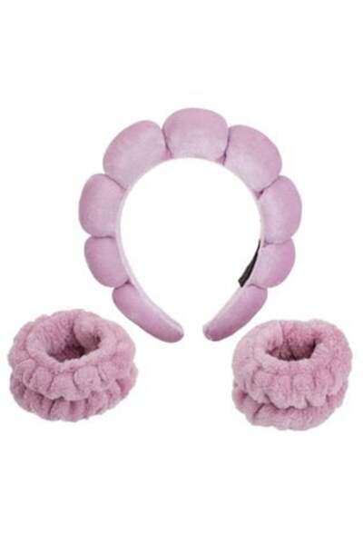 Tessari Skincare Set with Hairband & Cosmetic Bracelets Lilac - 3 pieces