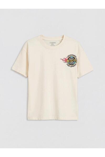 LC Waikiki Özmarka Νέας Σεζόν Παιδικό Μπλουζάκι για Αγόρια με Στάμπα Crew Neck