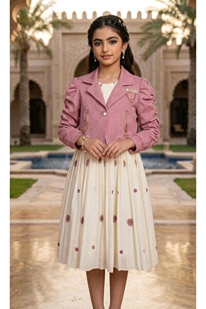 Rawai Roma Girls' pleated dress and formal jacket set