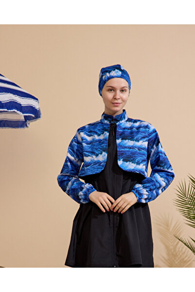 GAVLİA Women's Hijab Swimsuit 4-Piece Set Full Coverage Zippered..