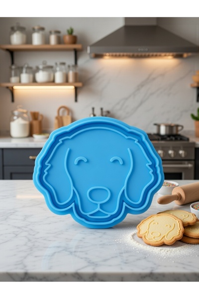 Onflow قالب كوكيز لطيف على شكل وجه كلب - قطاعة كوكيز على شكل مخلب ووجه لكلب ل...