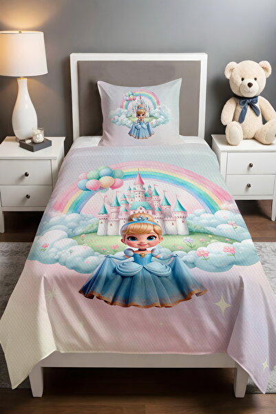 EVPANYA Colorful Fairy Tale World Patterned Single Baby Kids Piqué Set
