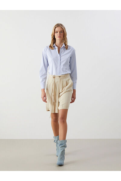 LC Waikiki NOUL SEZON DE LA GÜLİS GİYİM Pantaloni scurți de damă Bej cu talie...