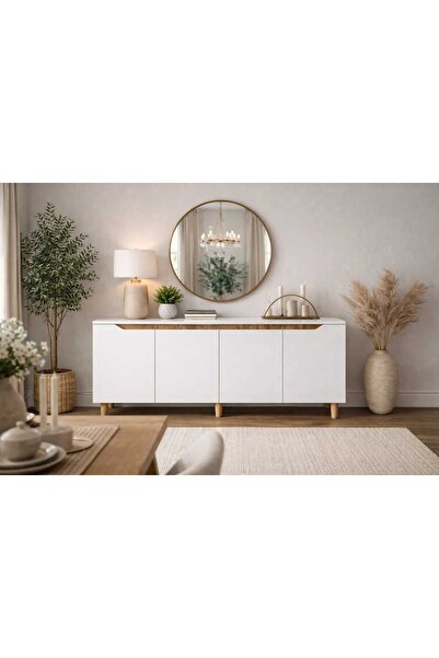 Pema Home %100 MDF KONSOL ÇOK AMAÇLI DOLAP VİTRİN