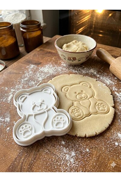 Onflow قالب كوكيز على شكل دب لطيف - قالب كوكيز للأطفال على شكل دب تيدي