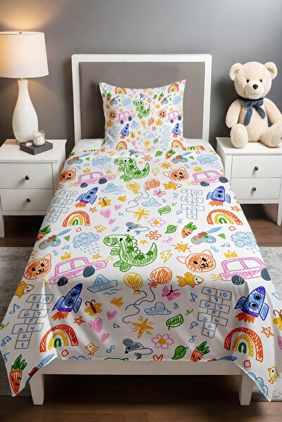 EVPANYA مجموعة نشيل كارالاما منقوش مفرد للأطفال الصغار قماش بيكي