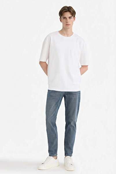 DeFacto G1300AXNM84 Pantaloni blugi Indigo cu croială slim conică