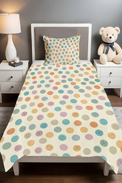 EVPANYA مجموعة النقاط الملونة منقوش مفرد للأطفال الرضع قماش بيكي