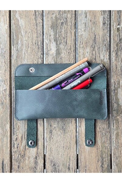 derigami Γνήσιο Δέρμα Χειροποίητη θήκη για στυλό - Μινιμαλιστική θήκη με κουμ...