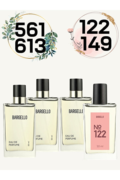 Bargello Kadın - Erkek Parfüm Seti 122 - 149 - 561 - 613 50 ML Dörtlü Set