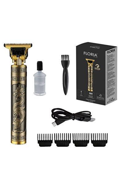 Floria Professional hair clipper ZLN8597, gold 5W - Dragon design with 4 adju...