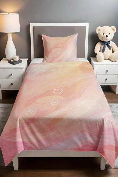 EVPANYA مجموعة باستيل هارت كلاودز منقوش مفرد للأطفال الصغار قماش بيكي