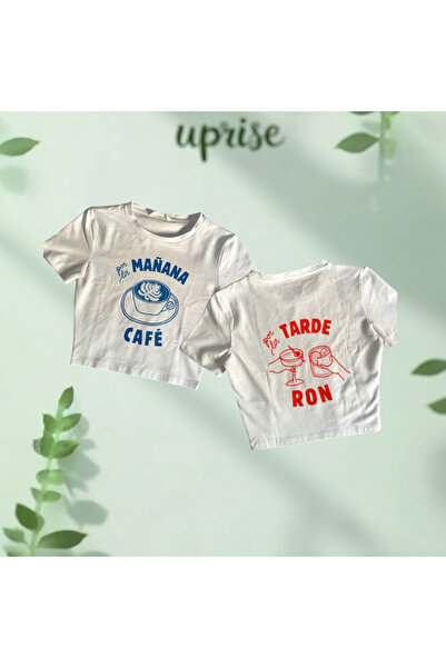 Vordevia Tarde Ron Front Back Printed Cotton Lu Cropped T-Shirt Single