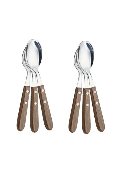 Simonaggio Set 6 linguri desert CUCINA MIA cu maner lemn