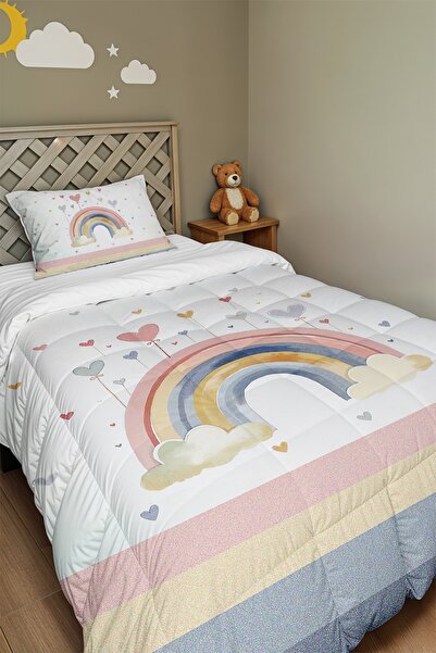 EVPANYA Sweet Sky Patterned Single Duvet and Pillowcase