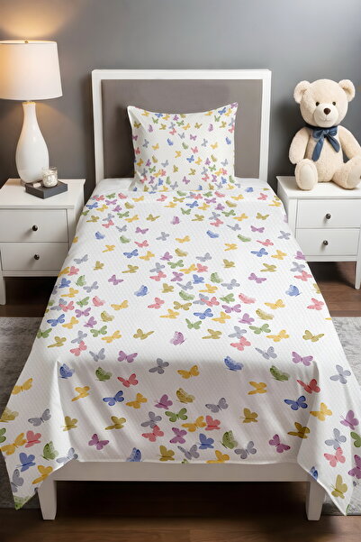 EVPANYA Spring Butterflies Patterned Single Baby Kids Piqué Set