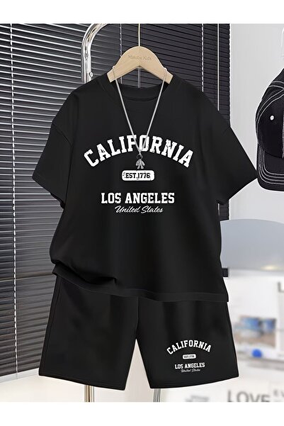 macklin Unisex California Los Angeles Printed Special Design Oversized T-Shir...