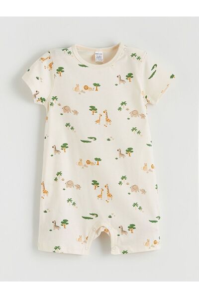 LC Waikiki Lcw Baby Animal Printed Baby Boy Jumpsuit