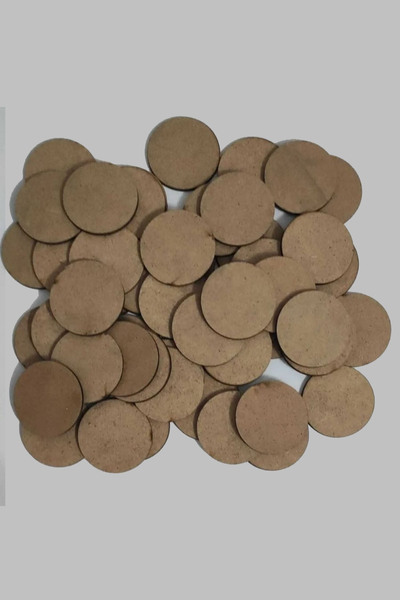 Elzem Ahşap 6mm çapında 50 adet yuvarlak 3mm mdf