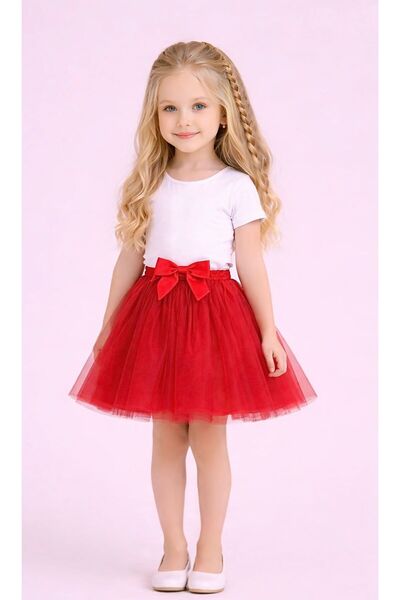 Ceylin Fashion Girl's April 23Rd Bowknot Dream Tulle Piece Tutu Skirt Cf-26040