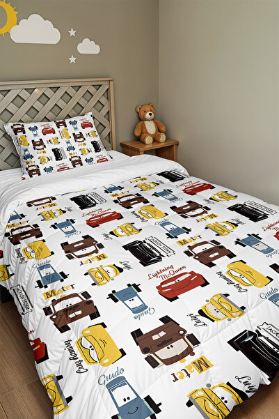 EVPANYA Cute Racing Adventure Patterned Single Duvet and Pillowcase
