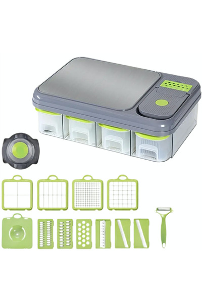 Trendily Răzătoare Multifuncțională 28-în-1 – Stație Completă de Tăiat cu Pla...