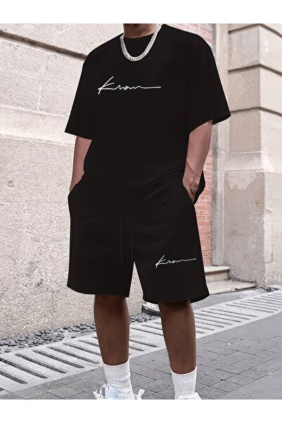 macklin Unisex Know Printed Special Design Oversized T-Shirt and Shorts Set -...