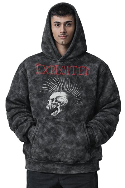 Fuddy Moda Unisex The Exploited με τύπωμα με κουκούλα Πλενόμενο φούτερ, overs...