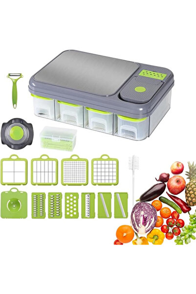 Trendily Răzătoare Profesională Tip Mandolină – Set Gigant 28 Piese, Tocător ...