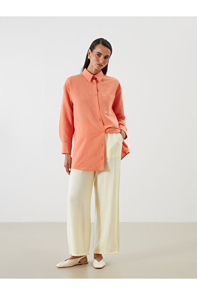 LC Waikiki Peak New Season Elastic Waist Textured Women's Trousers