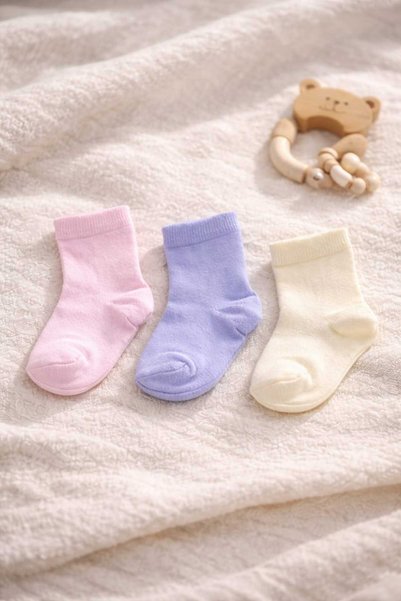 Amélio Kids Organic Cotton Unisex 3-Piece Boxed Premium Baby & Kids Socks