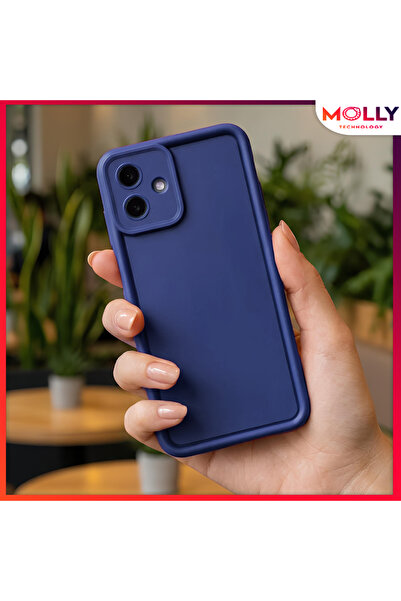 Molly حافظة من السيليكون ذات حواف سميكة باللون الأزرق البروسي لهاتف سامسونج ج...